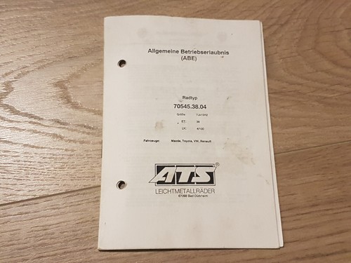Abe tüv gutachten ats - ats, 7x15
